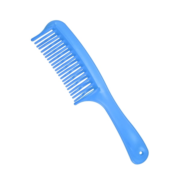 Unique Bargains Peigne Démêlant Peigne à Dents à Double Rangée Outil de Coiffage pour Cheveux Bouclés 7,87"X1,77 Pouces Bleu