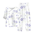 thumbnail image 4 of Joau Casual 2 Piece Outfits for Women Loose Fit Lounge Matching Sets Short Sleeve Top & Wide Leg Pants Workout Tracksuits Set Streetwear, 4 of 4