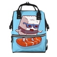 thumbnail image 1 of Disketp Sushi Salmon Surfing Mochila de Pañales de Gran Capacidad con Múltiples Bolsillos, Mochila de Viaje Multifuncional para Bebé, Unisex, Moderna y Resistente, 1 of 6