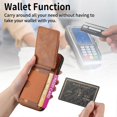 thumbnail image 4 of C1-12 For iPhone 16 Pro Max Case Card Holder Leather+PC+TPU Kickstand Phone Cover - Green, 4 of 5