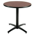 thumbnail image 3 of KFI Studios Mode 3' Round Bistro Table, Walnut, Arched X-Base, 3 of 4