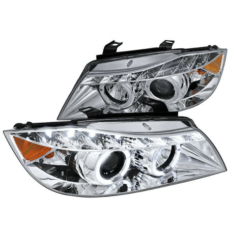 Spec-D Tuning For 2006-2008 Bmw E90 3-Series Led + Chrome Projector Headlights 2006 2007 2008 (Best Bmw Chip Tuning)