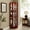Cherry, variant on Miniyam 6 Shelf Corner Curio Display Cabinet with Lights, Glass Doors, Oak