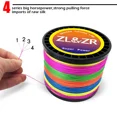 thumbnail image 4 of ZL&ZR ALL Color 4X 300M Braided Fishing Line Super Strong Strength 10LB-80LB Wear-resistant Lure Fishing Line PE Line, 4 of 6
