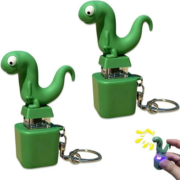 Lizard Button Sound Keychains, 2/3/5 PCS Fun Lizard Button Toy, Rechargeable Portable Animal Sound Effect Button with Colorful Lights, Fidget Clicker