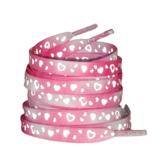 MOMOJIA Nighttime Reflective Heart Patterned Shoe Laces Replacement Sneakers Shoe String
