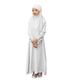 thumbnail image 1 of RXMEKW Ensemble de Robe Musulmane avec Châle pour Filles Manches Longues Col Rond Robe à Volants Tenue 2 Pcs Rose, 1 of 8