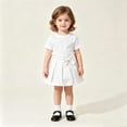thumbnail image 5 of Fgnfyis Girls School Uniform Skirt Soft Pleated Solid Color A Line Elastic Waistband Toddler Bowknot Skirts for Girls White 18-24 Months, 5 of 5