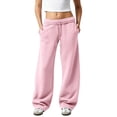thumbnail image 2 of Womens Wide Leg Sweatpants Low Rise Lounge Sweat Pants, 2 of 8
