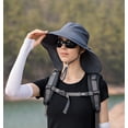 thumbnail image 3 of Chapeaux de Soleil pour Femmes Protection UV Pliable Large Bord Trou Queue de Cheval Été Hommes Chapeaux de Plage avec Rabat de Cou, 3 of 5