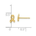 thumbnail image 3 of Diamond2Deal 14k Yellow Gold Awareness Ribbon Post Earrings for Women (L- 0.24 in, W-0.2 in), 3 of 5