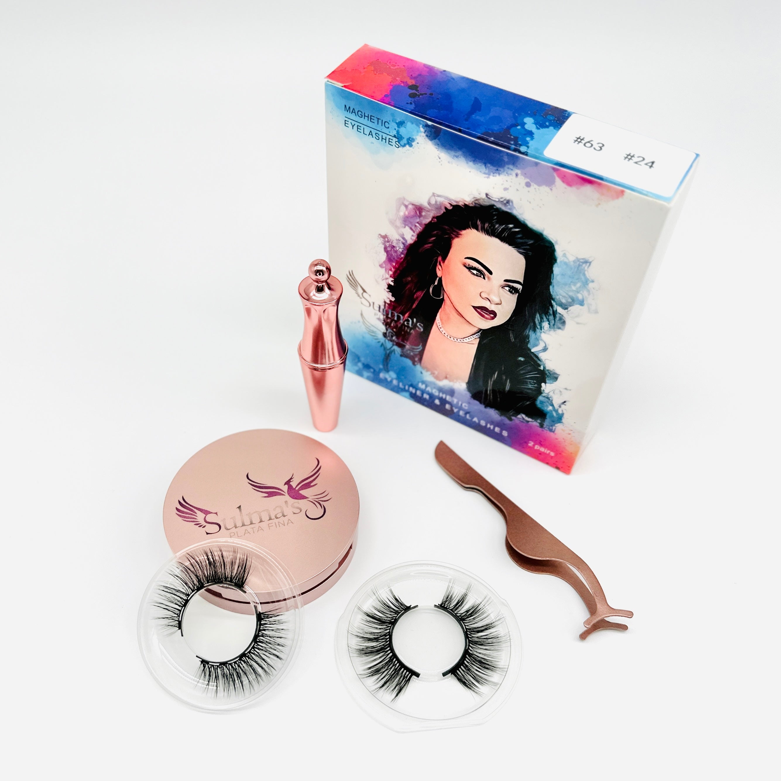 Magnetic eyelashes set