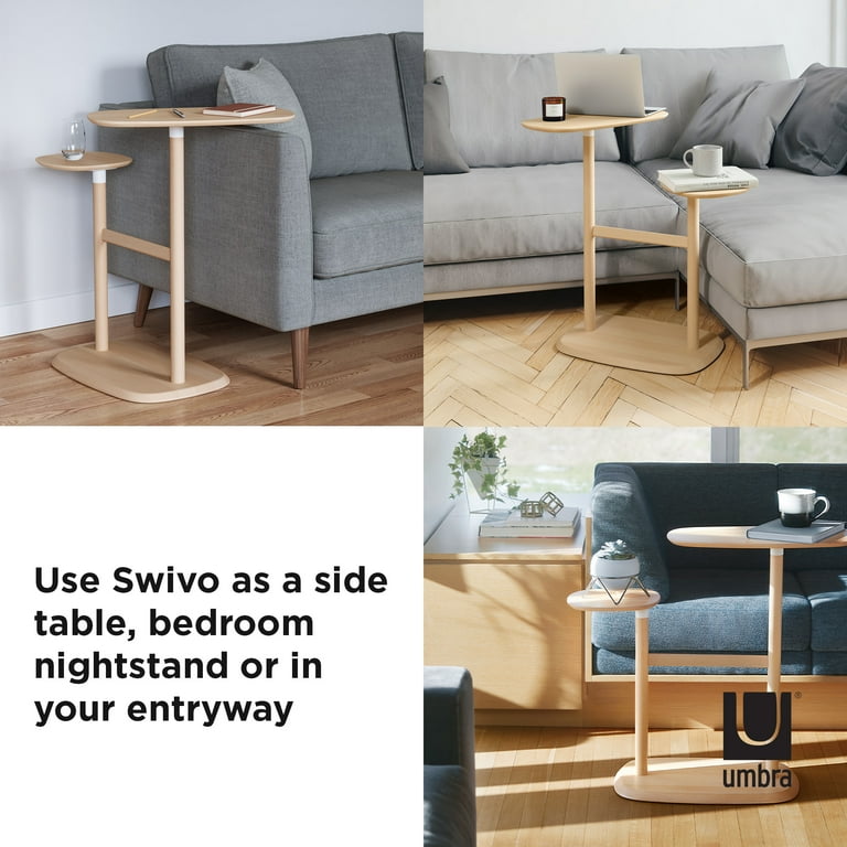 Umbra Swivo Side Table, Natural Wood - Walmart.com