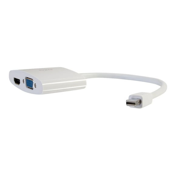 C2G 8in Mini DisplayPort to HDMI or VGA Adapter Converter - 4K - White - Video converter - Mini DisplayPort - HDMI, VGA - white