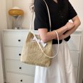thumbnail image 4 of Bolsa Bolso de mano tejido de paja para mujer, bolso de hombro con lazo bohemio para la playa para mujer (caqui) Tmvgtek Para estrenar, 4 of 9