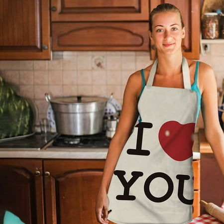 

Njoeus 1pc Parent Adult The Family Kitchen Lovely Print Linen Family Aprons Clearance