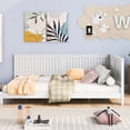 thumbnail image 2 of Full Size Daybed/ Bed In White - Mid-century Modern Style With Wood And Slats Frame For Versatile Decor, 2 of 7