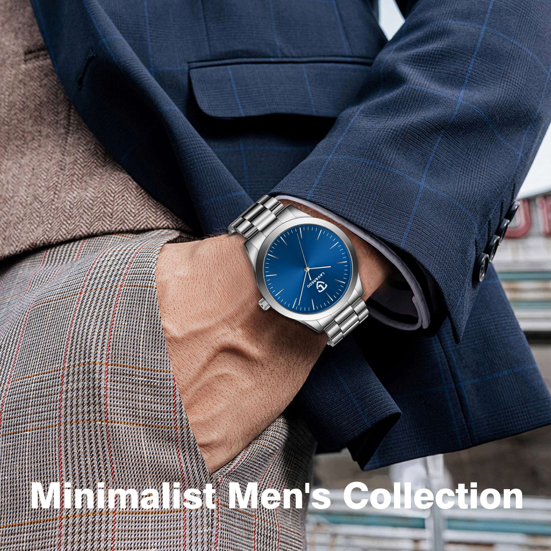 Mens Watch, Minimalist Fashion Watches for Men Waterproof Quartz Watch with Stainless Steel Strap - Gift for Men
