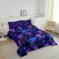 thumbnail image 2 of Jellyfish Comforter Set Queen Sea Life Bedding Blue Purple Neon Ombre Light Ocean Bubbles Bedding Comforter Sets Cartoon Glow Gradient Reversible Black Duvet Insert, 2 of 5