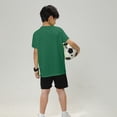 thumbnail image 4 of MEZZALL Boys Athletic Outfit Sets Wear O-Neck Breathable Short Sleeve Tee And Stretch Shorts Outdoor Sports Play Comfortable Casual Children Comfortable Kids Clothing Sets Soft Fabric All Day Wear, 4 of 4