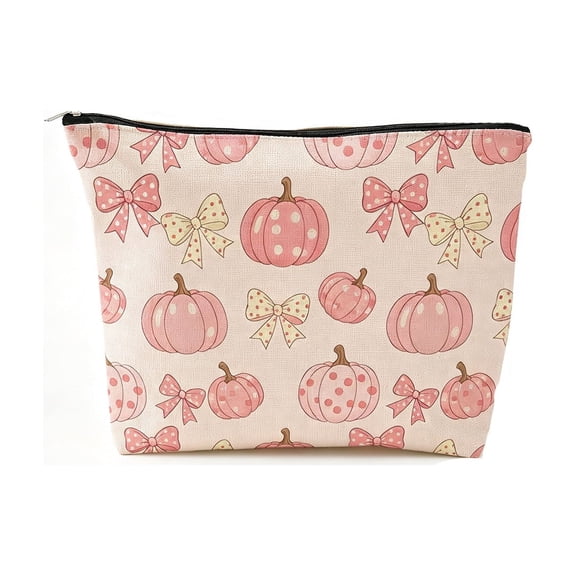 Halloween Zipper Cosmetic Bag Multi Patterns Spooky Makeup Pouch Reusable Canvas Travel Storage Bag For Makeup Toiletries Small Accessories