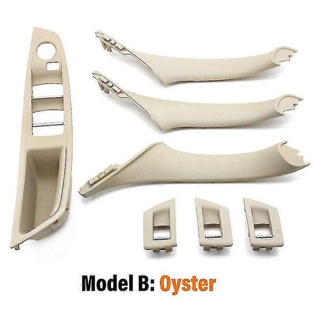 Cubierta de manija de puerta interior de coche, color beige y negro, de carbono, para BMW Serie 5 F10 F11 F18 2009-2017, volante a la izquierda, s202412246378