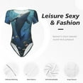 thumbnail image 4 of Pofeuu Underwater Dolphin Print Short Sleeve Body Suits Women Round Neck Bodysuits for Women Onesie Adult Set Body Suit-, 4 of 7