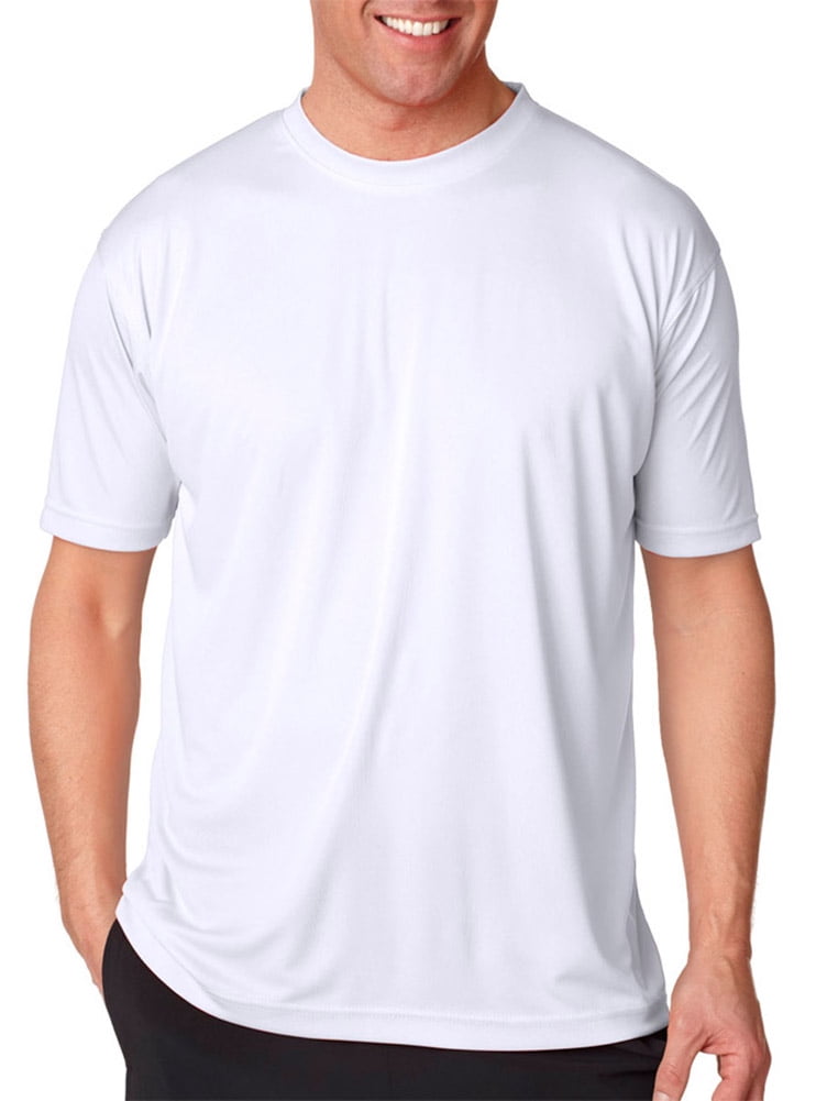 UltraClub 8420 Men's Sport Interlock T-Shirt -White-Large - Walmart.com