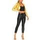 thumbnail image 2 of CHAQUETA METÁLICA HOLOGRÁFICA BRILLANTE DE MANGA LARGA CON SOLAPA PARA MUJERES INSPIRADA EN LA MODA S ORO, 2 of 5