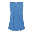 thumbnail image 5 of Qwertyu Plus Size Tank Tops for Womens Casual Summer Boho Shirts with Button Loose Sleeveless Tunic Tops Sky Blue M, 5 of 7