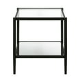 thumbnail image 4 of Evelyn&Zoe Hera 20" Wide Square Side Table with Glass Shelf, Satin Nickel, 4 of 8