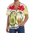 thumbnail image 1 of Fotbe Avocado Lovers Wearing Umbrella Camisa Estampada de Manga Corta para Hombre, Casual de Verano, Estilo Playero, Sin Arrugas-X-Large, 1 of 5