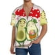 thumbnail image 1 of Fotbe Avocado Lovers Wearing Umbrella Camisa Estampada de Manga Corta para Hombre, Casual de Verano, Estilo Playero, Sin Arrugas-3X-Large, 1 of 5