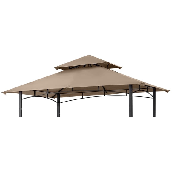 Auralane 8' x 5' Grill Gazebo Replacement Canopy, Double Tiered Replacement Canopy Roof, Waterproof UV Protected Outdoor Gazebo Cover Replacement for Patio Grill Gazebo