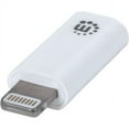thumbnail image 2 of Manhattan Products 390620 Manhattan iLynk Charge/Sync Adapter - 1 x Lightning Male Proprietary Connector - 1 x Micro Type B Female USB - Nickel Plated Connector - White, 2 of 2
