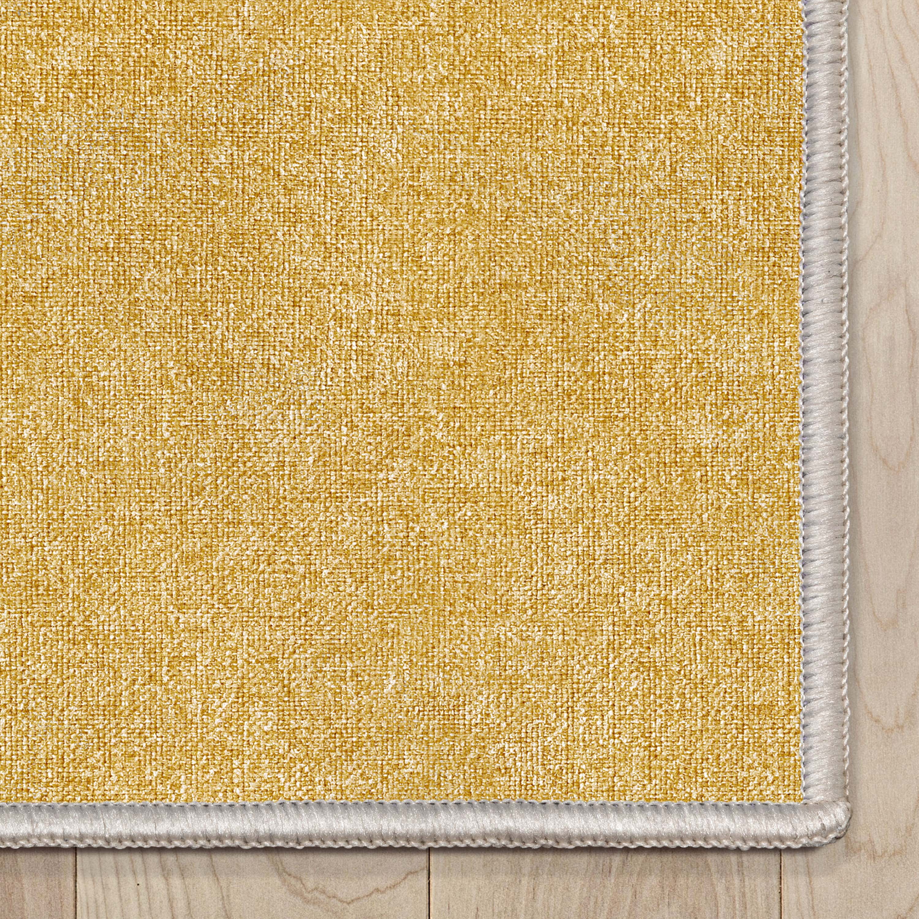 Well Woven Plain Solid Modern Solid Yellow Flat-Weave 2' x 5' Runner Rug