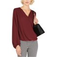 thumbnail image 1 of I-N-C Womens Surplice Wrap Blouse port S, 1 of 2