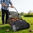 thumbnail image 7 of 21" Push Lawn Sweeper, Heavy Duty Leaf Collector with 3.5 Cu. ft. Bag, Walk Behind Grass Sweeper, Dual Spinning Brushes, Adjustable Height for Leaves, Pine Needles & Yard Debris, 7 of 7