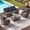 Brown Wicker & Gray Cushion, variant on ELPOSUN 5-Seat Outdoor Patio Furniture Set, 4 Pieces All-Weather Wicker Rattan Outdoor Patio Sectional Sofa with Rocking Chairs, for Garden,Poolside,Backyard, Brown&Blue