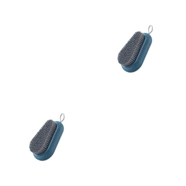 Inteprter Cepillo para zapatos Colcha de lavandería multifuncional Calcetín a mano Fregado Ropa Cepillos de limpieza Herramienta para lavar Azul 2Conjunto