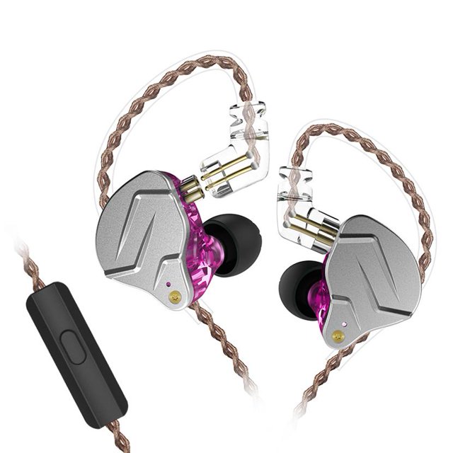 Audífonos BINDEN ZSN PRO HiFi Micrófono Dual Drivers violeta
