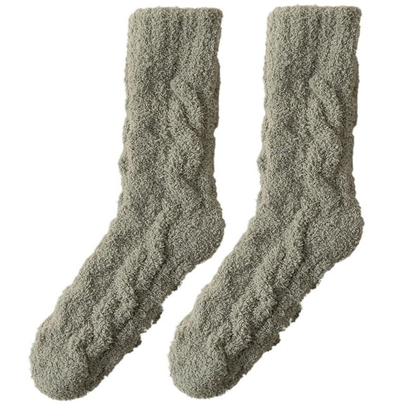 AWZXDE Women's Thermal Socks, Cozy Bed Socks for Cold Nights Army Green,One Size
