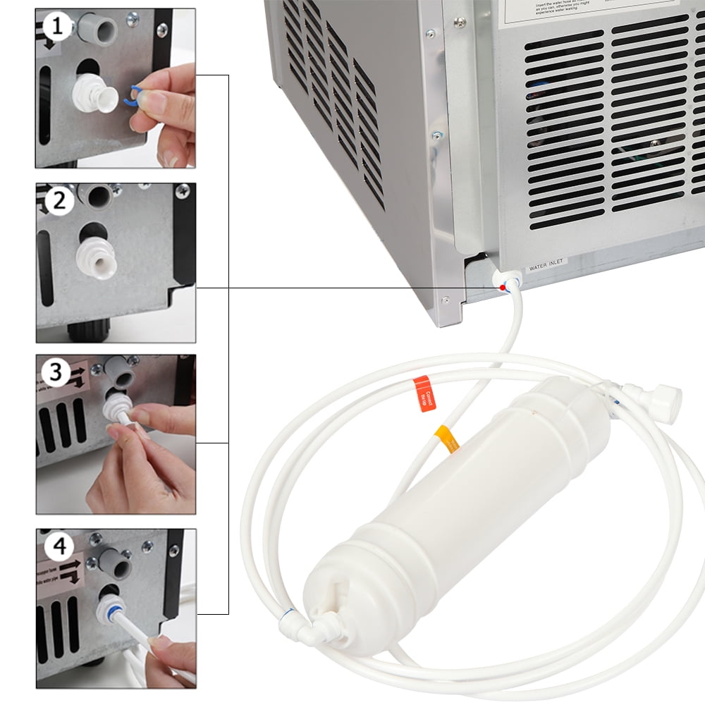 Kepooman 120V/60HZ Stainless Steel Commercial Ice Machine, Free-Standing Ice Cube Maker Machine