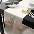 thumbnail image 3 of Coastal Coral Cotton Linen Small Table Runner 13 x 60 inch Retro Watercolor Farmhouse Ocean Seaweed Non-slip Rectangular Dining Table Decor for Wedding Party Holiday Dinner, 3 of 8