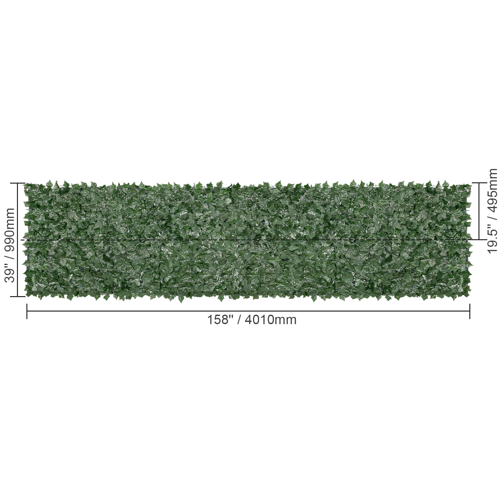 KFFKFF 39"x158" Artificial Faux Ivy Leaf Fence Screen with Mesh Cloth Backing