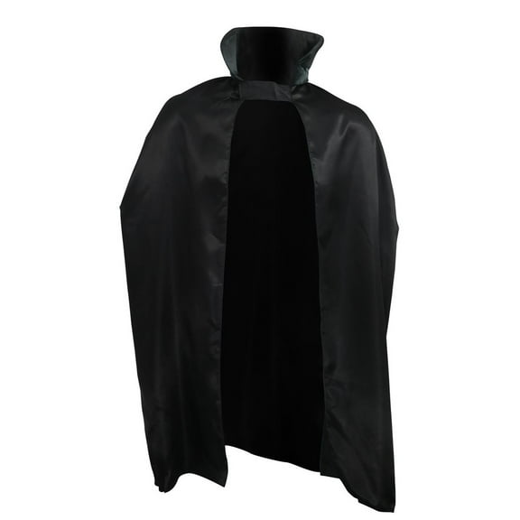 Adult Black 45" Satin Phantom Vampire Magician Costume Cape