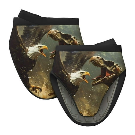 

Qekee Dinosaur Bald Eagle Print Non-Slip Mini Oven Mitt Silicone Oven Mitts Heat Resistant Kitchen Mittens Pinch Mitts Cooking Mitts