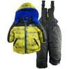 iXtreme Baby Boys Color Block Snowsuit Puffer Winter Jacket Ski Bib, 12 Months
