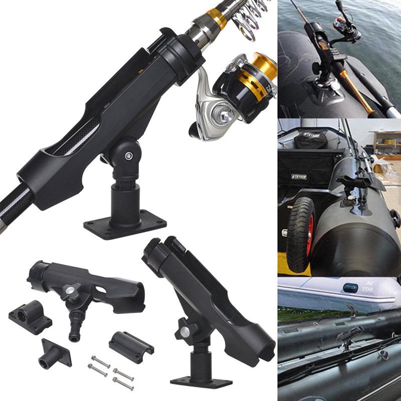 2x Adjustable Side Rail Mount for Kayak Boat Fishing Pole Rod Holder