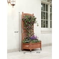 thumbnail image 2 of Lumiparty 2-Pack Wood Raised Garden Beds with Trellis and Wheels, Outdoor Planter Boxes with Drainage Holes, for Climbing Plants, Flowers, Patio, Yard & Garden, 2 of 7